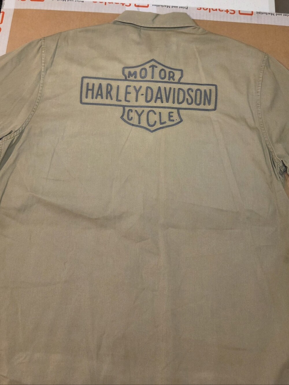 Harley-Davidson Olive Green Lightweight Shirt Jacket with Back Logo,  Large